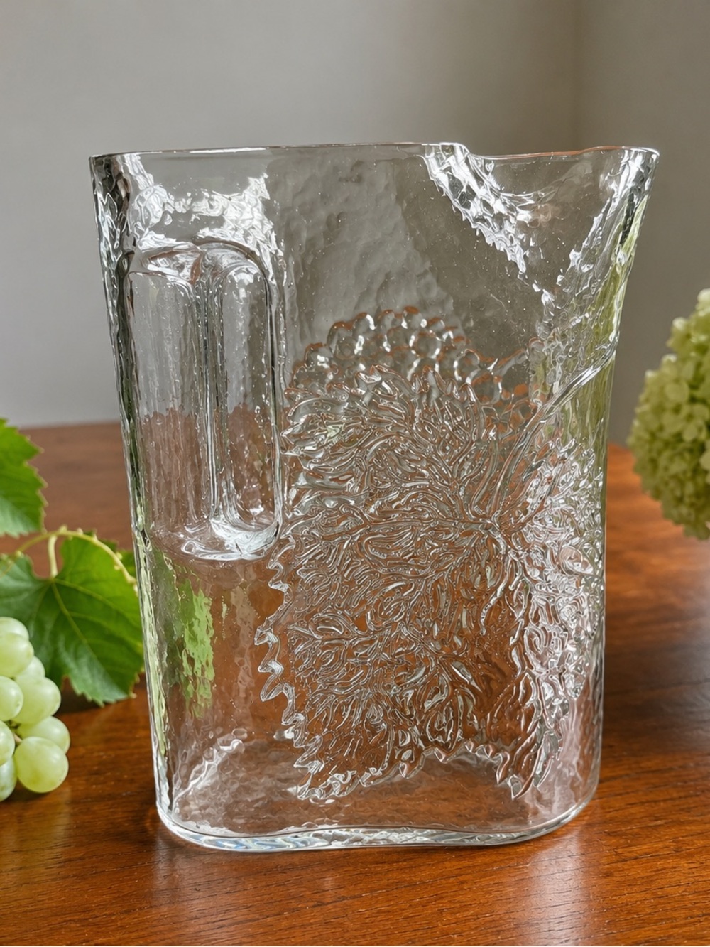 Vintage Riedel Austria Crystal Grapevine Pitcher 9” Original Label